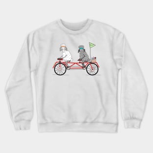 Sheeps on a tandem bike Crewneck Sweatshirt